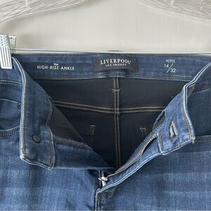 Liverpool Petite High-Rise Ankle Jeans in Dark Blue